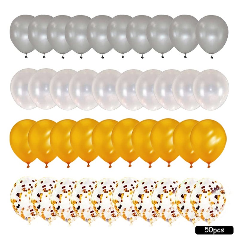 Tazimi 66 Pieces Welcome Back Balloon Banner Decorations Kit with Gold Welcome Back and Star Banner Gold Silver Confetti Glitter Balloons Star Shape Balloons for School Classroom, Wedding, Home Party Decors - Image 3